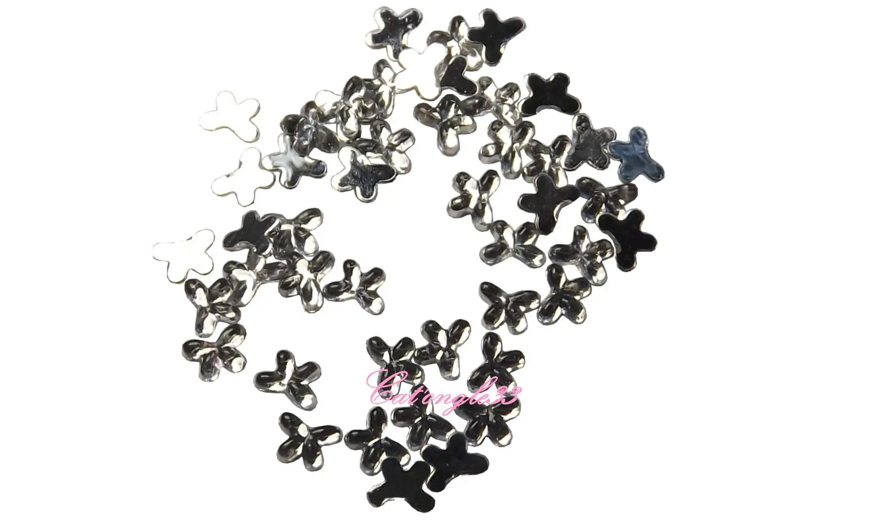 Strass papillon argent 4/3mm