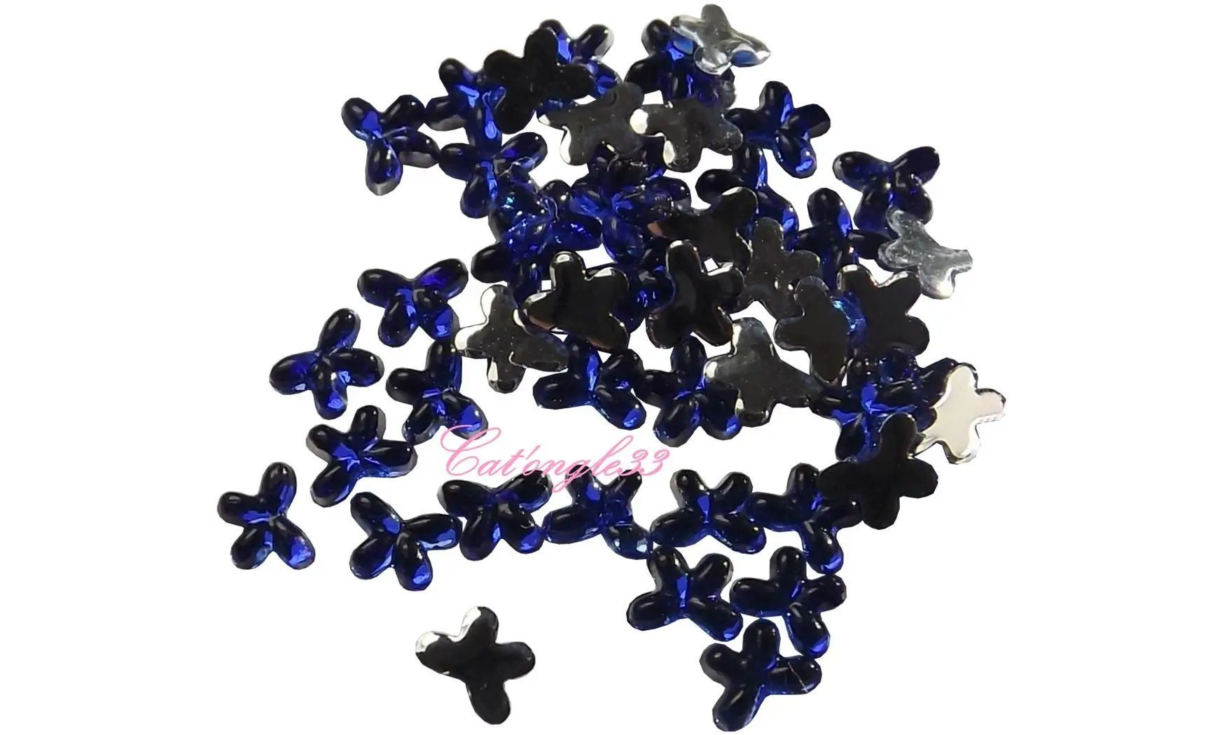 Strass papillon bleu roi 4/3mm