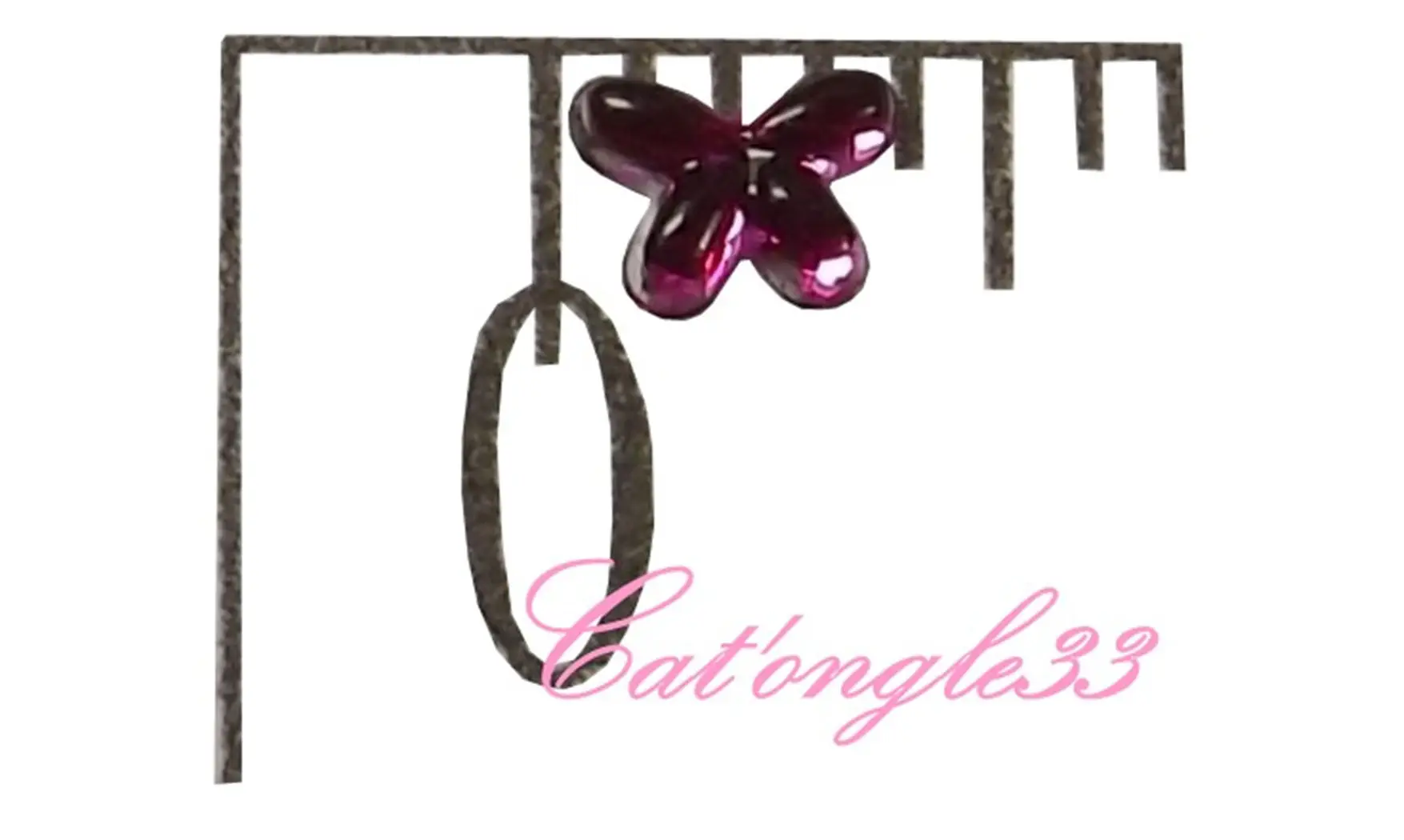 Strass papillon fuchsia 4/3mm