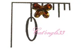 Strass papillon jaune 4/3mm