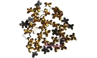 Strass papillon jaune 4/3mm