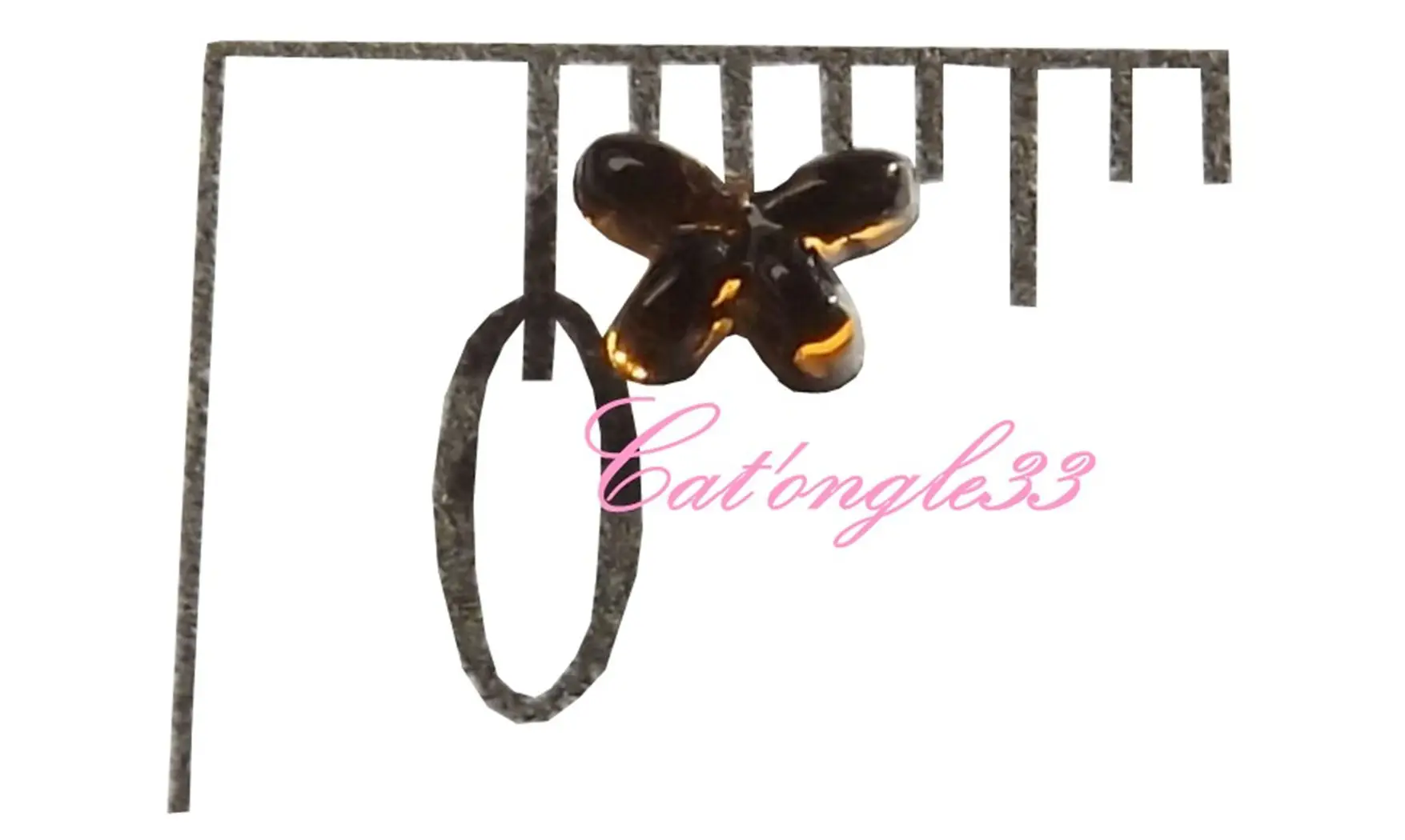 Strass papillon marron 4/3mm
