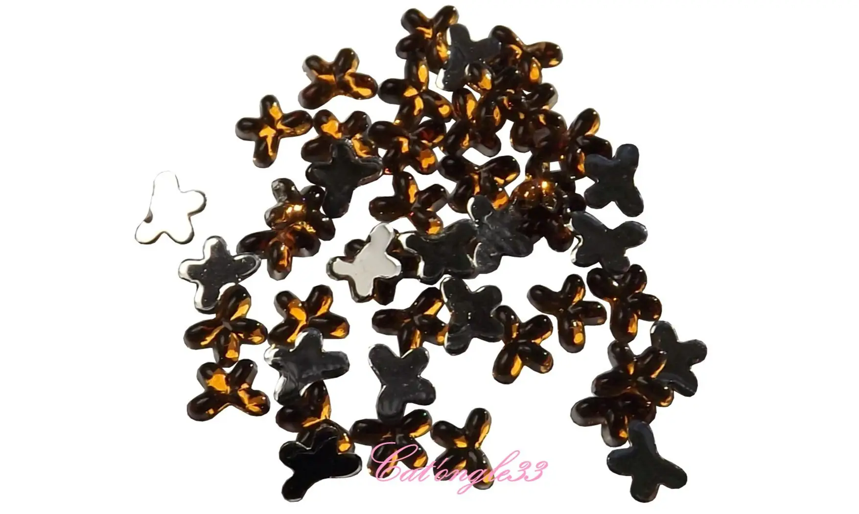 Strass papillon marron 4/3mm