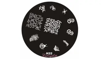 Plaque stamping H22 ronde nail art