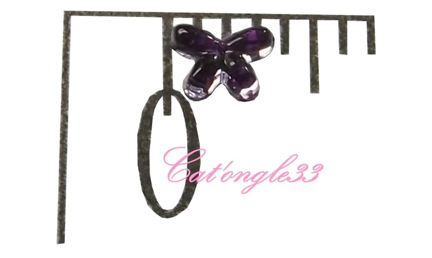 Strass papillon parme 4/3mm