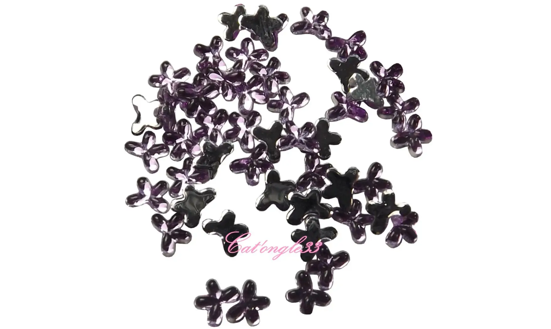 Strass papillon parme 4/3mm