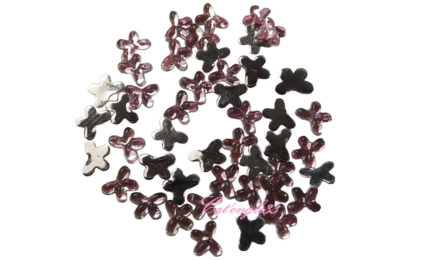 Strass papillon rose clair 4/3mm