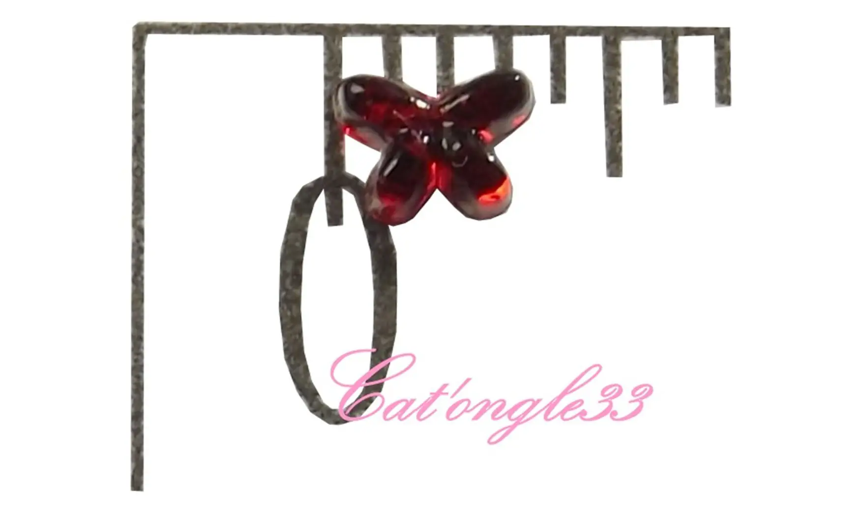 Strass papillon rouge 4/3mm
