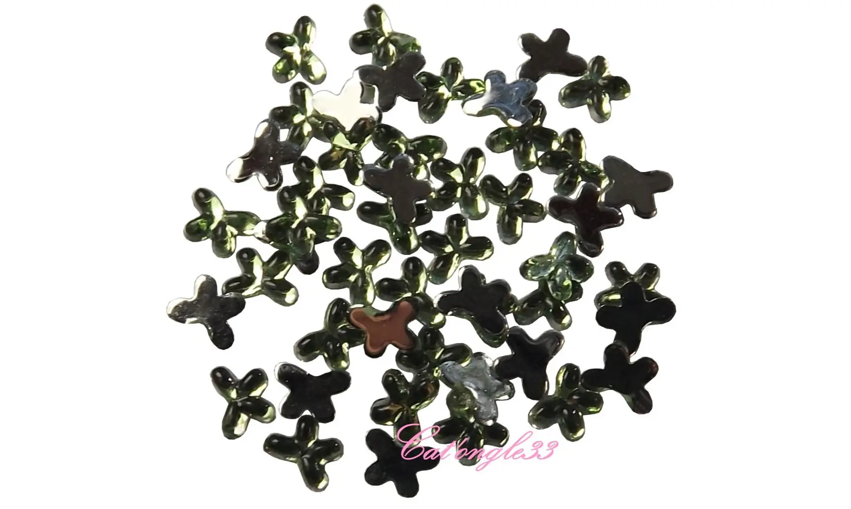 Strass papillon vert clair 4/3mm