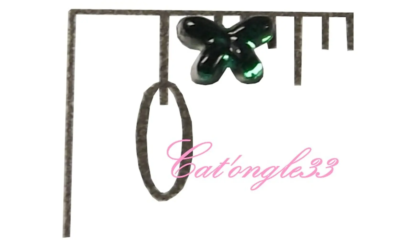 Strass papillon vert sapin 4/3mm