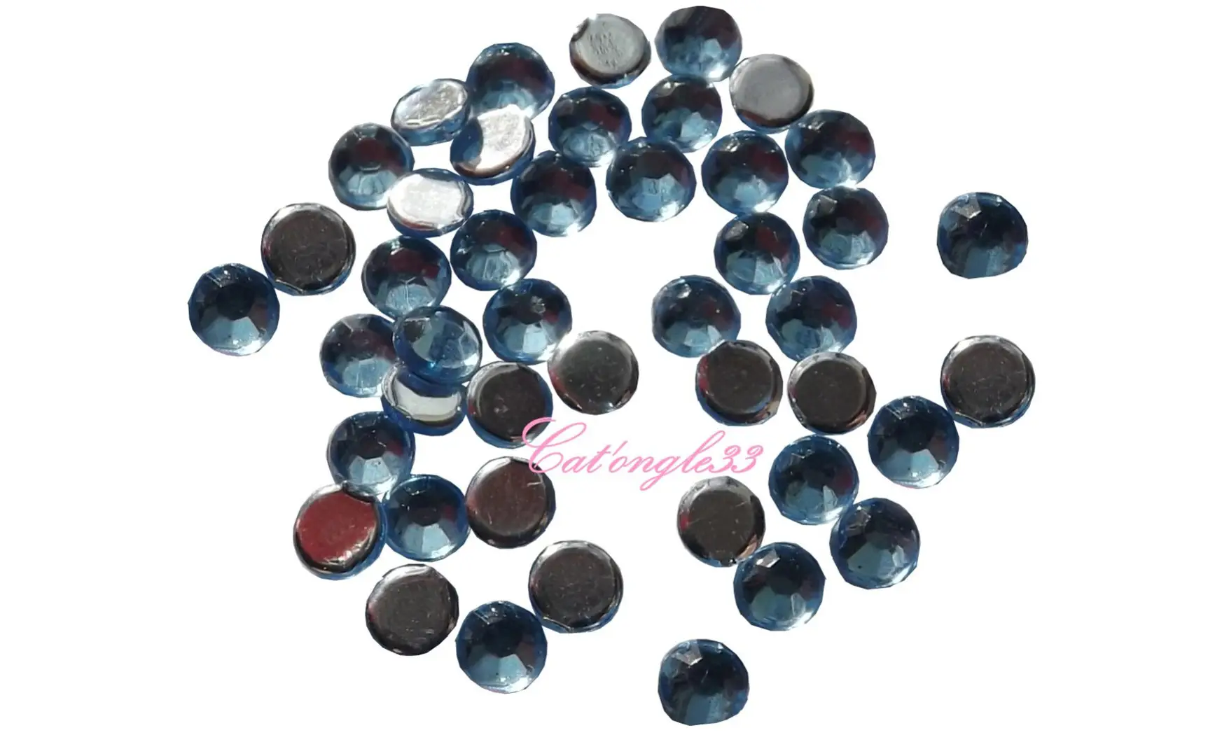 Strass rond bleu 3mm