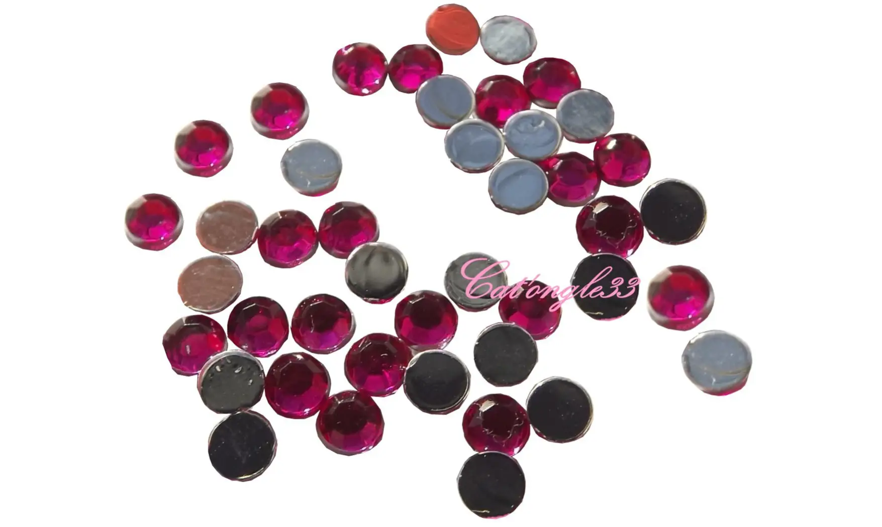 Strass rond fuchsia 3mm