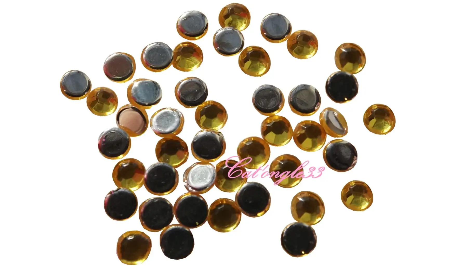 Strass rond jaune 3mm