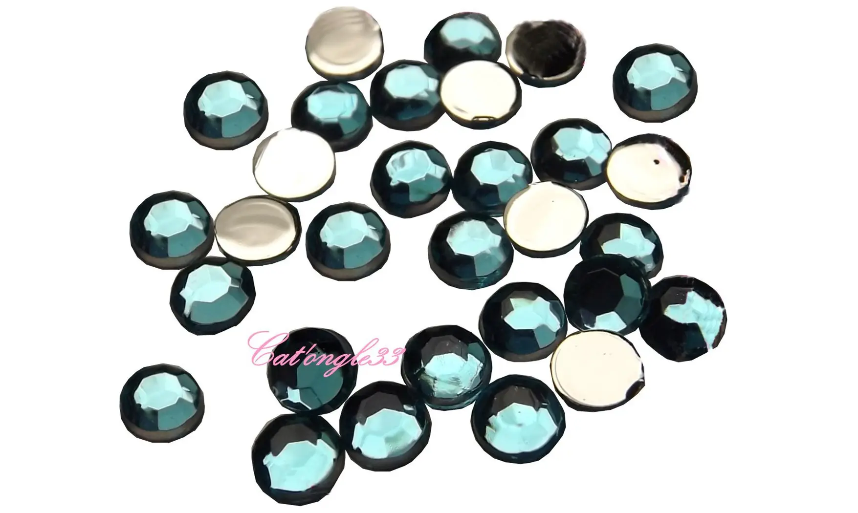 Strass rond turquoise 3mm