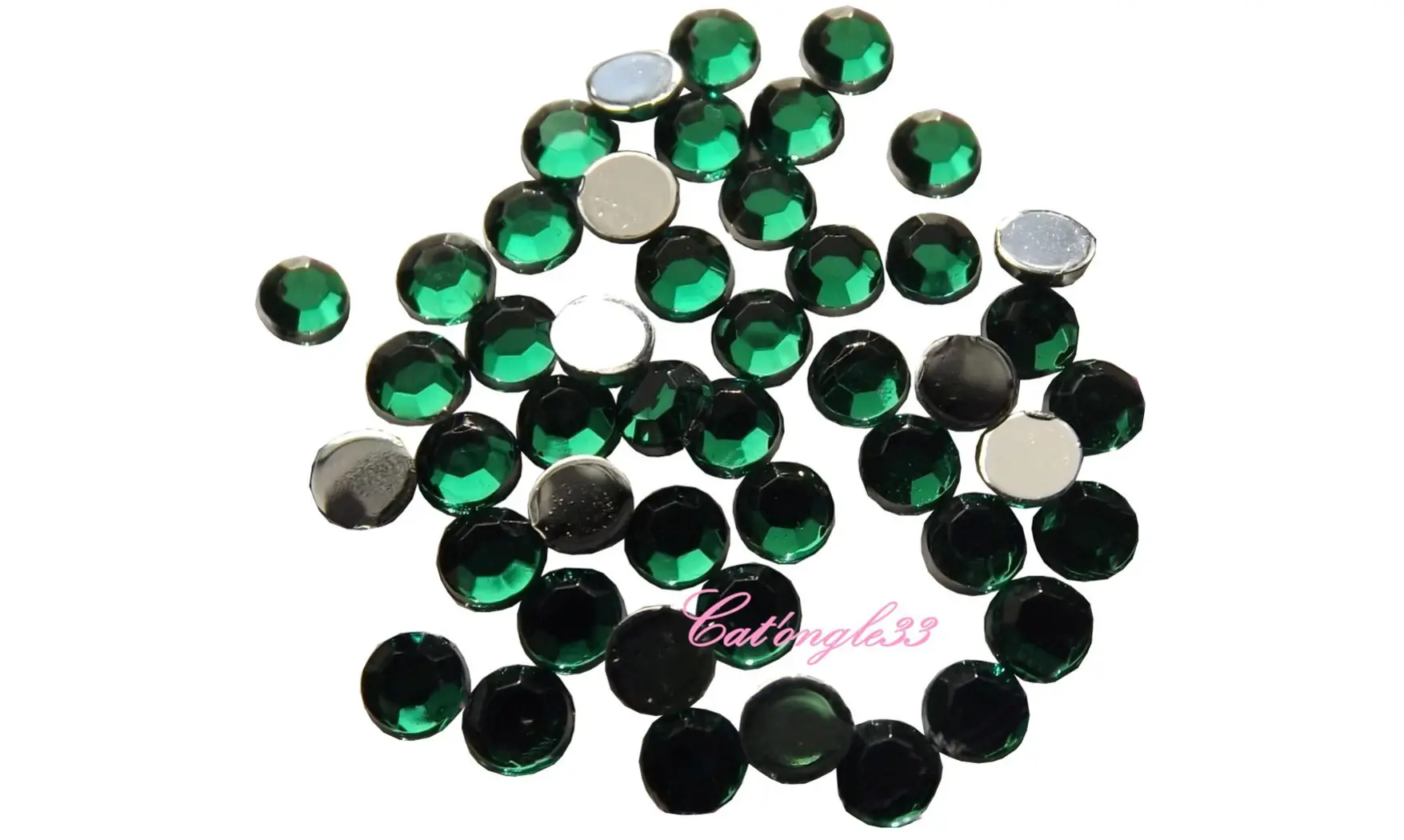 Strass rond vert sapin 3mm