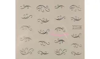 Water décal argent spiral C004s