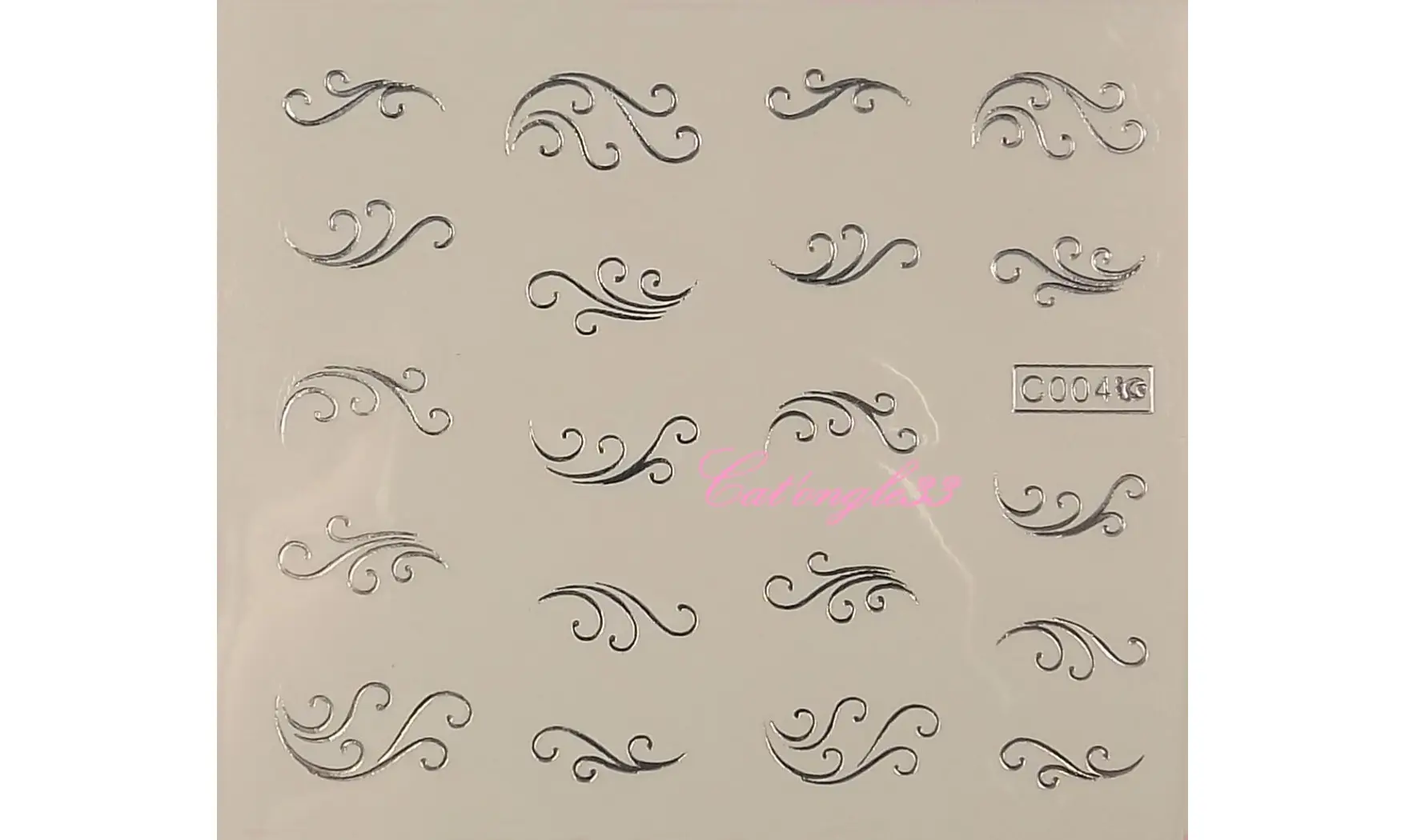 Water décal argent spiral C004s