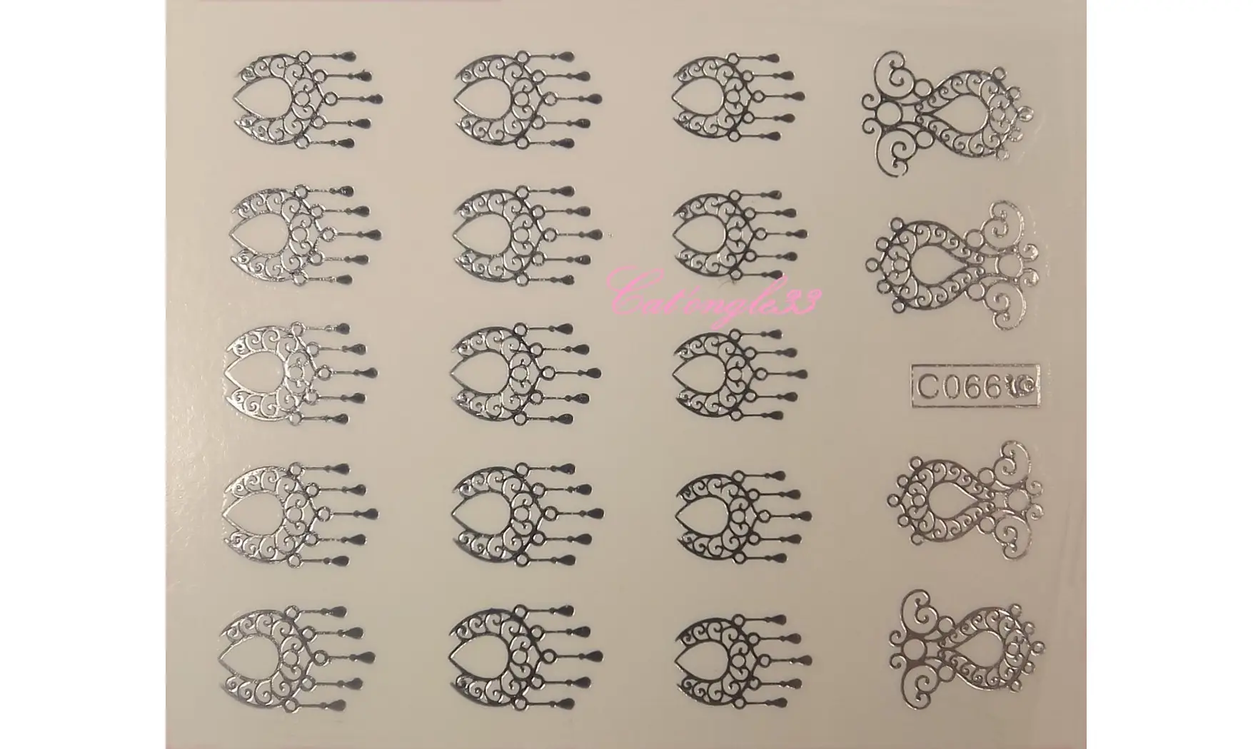 Water décal argent baroque C066s