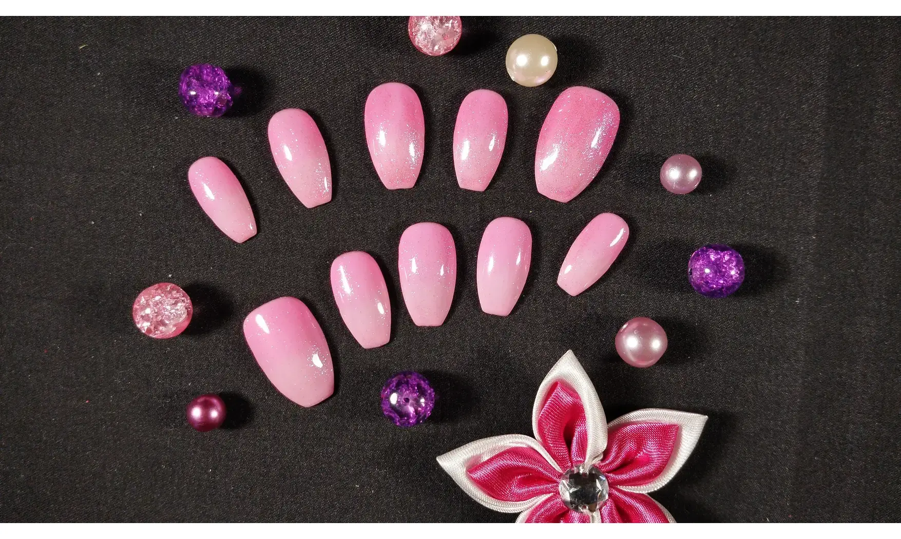 Press on nails Dégradé rose - Taille L