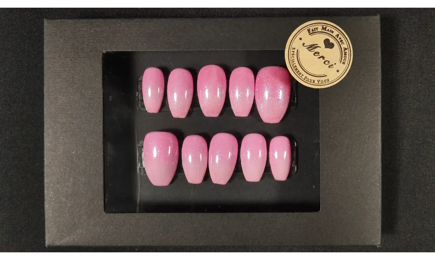 Press on nails Dégradé rose - Taille L