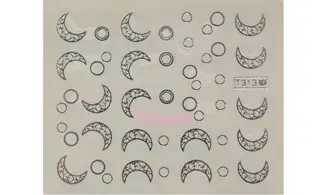 Water décal argent lune T313s