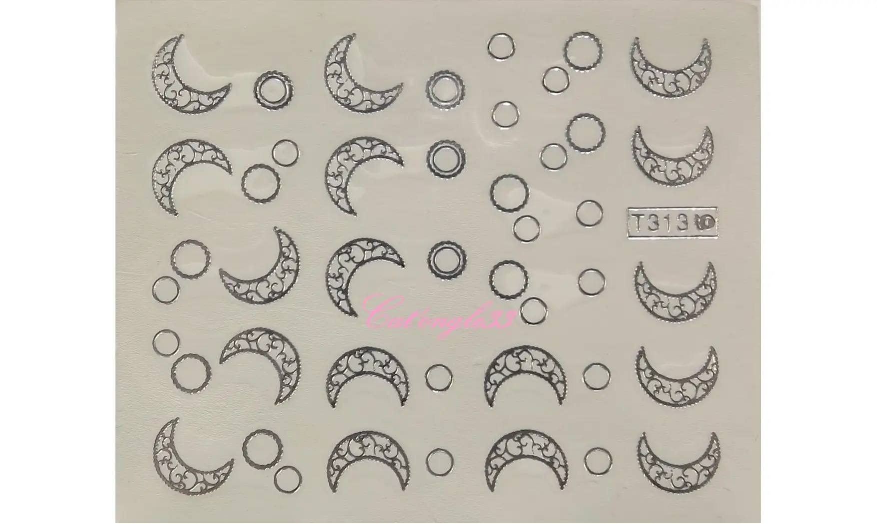 Water décal argent lune T313s