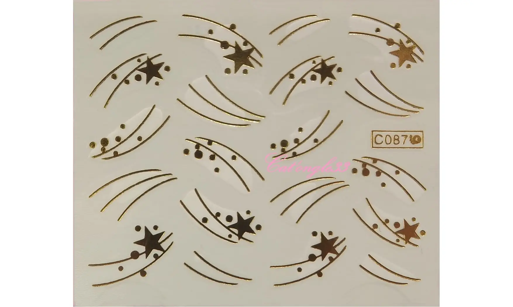 Water décal or étoile filante C087g