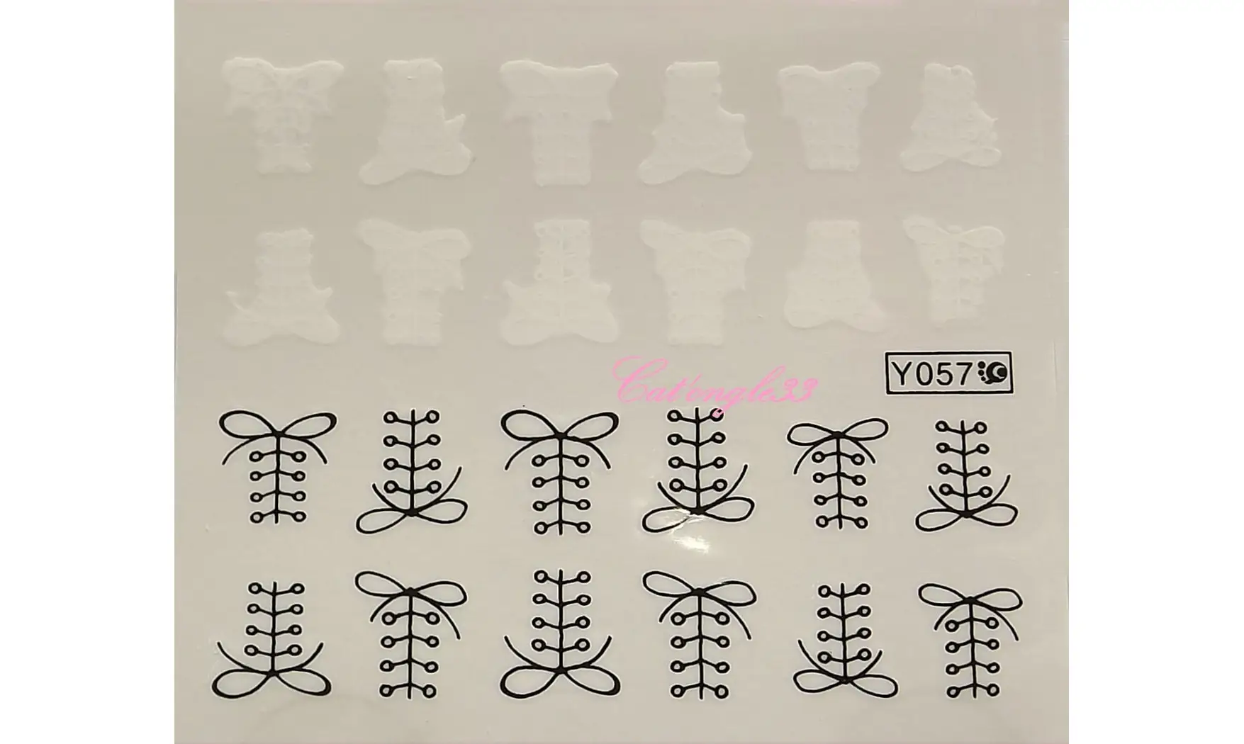 Water décal noir/blanc corset Y057