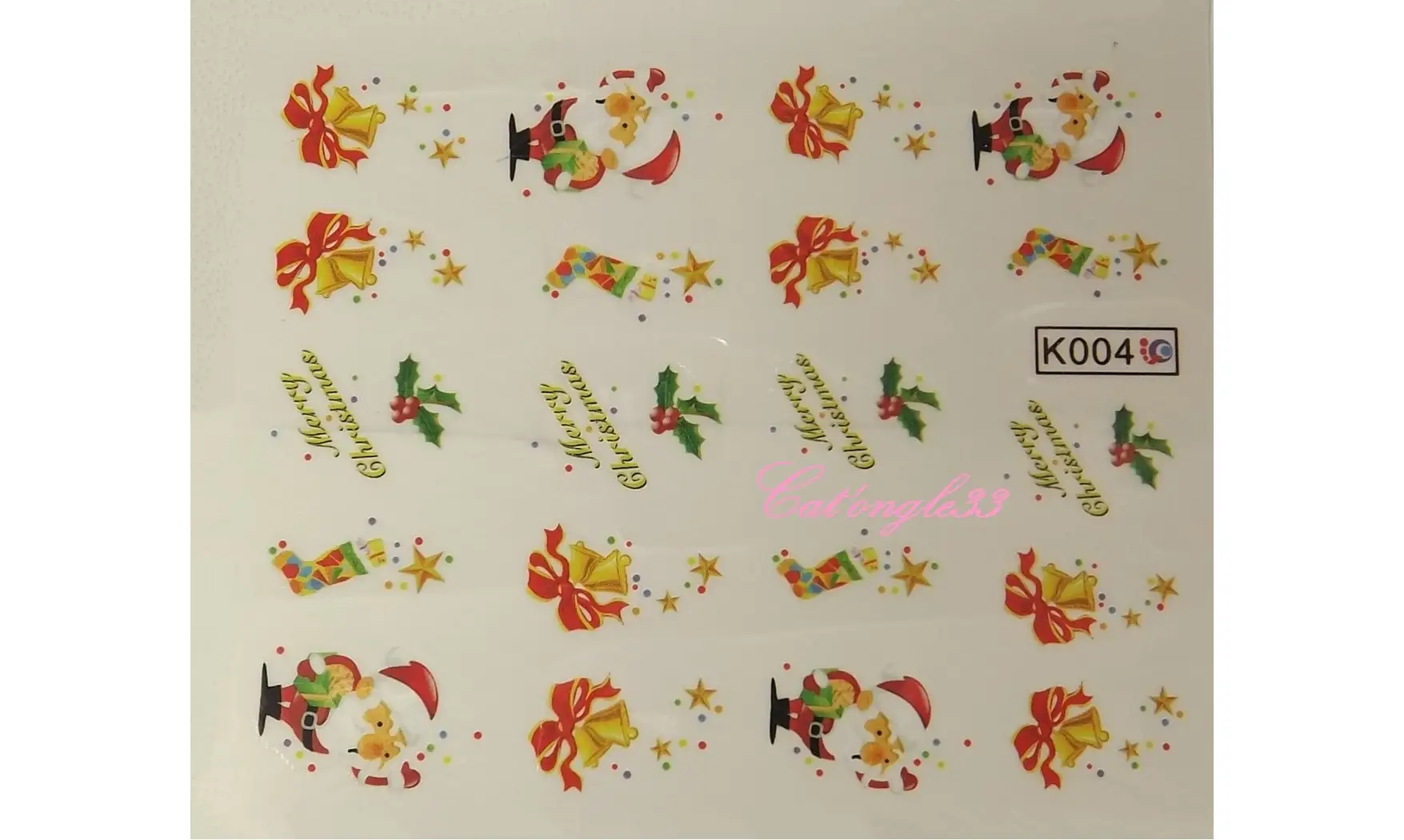 Water décal houx de noël K004