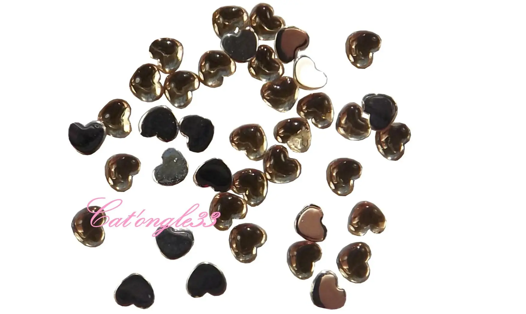 Strass coeur créme