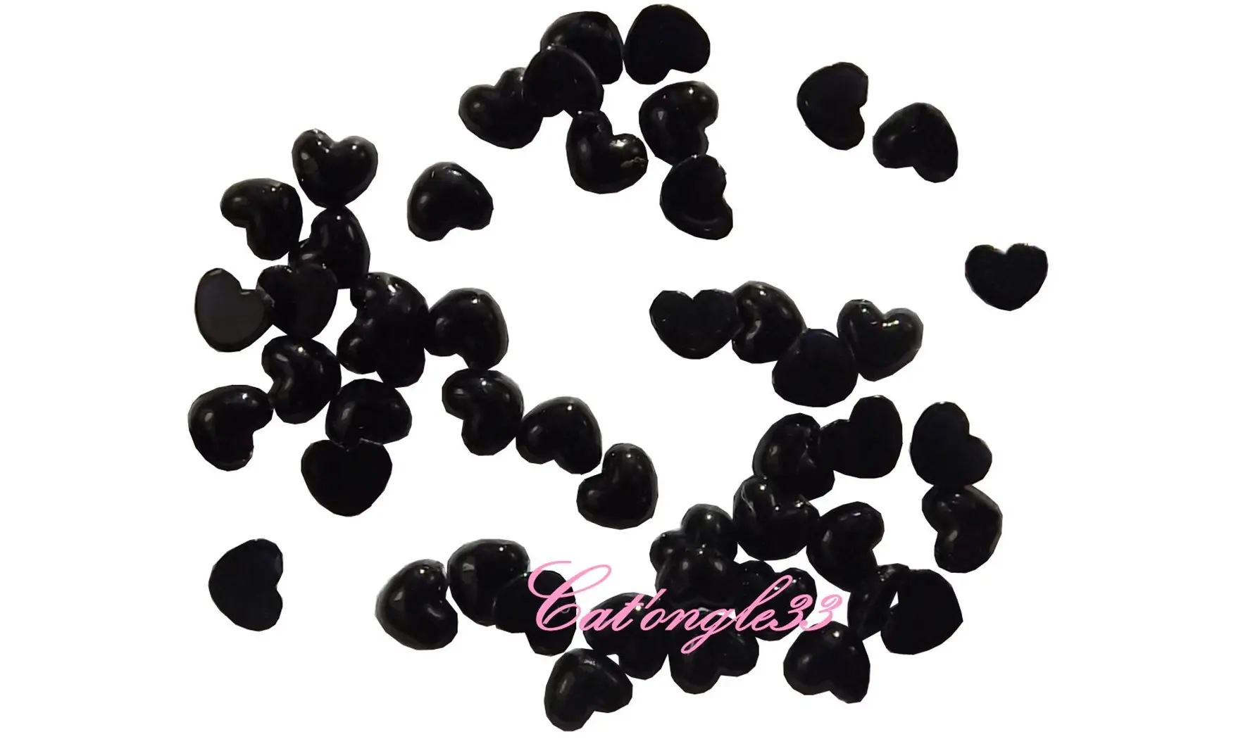 Strass coeur noir