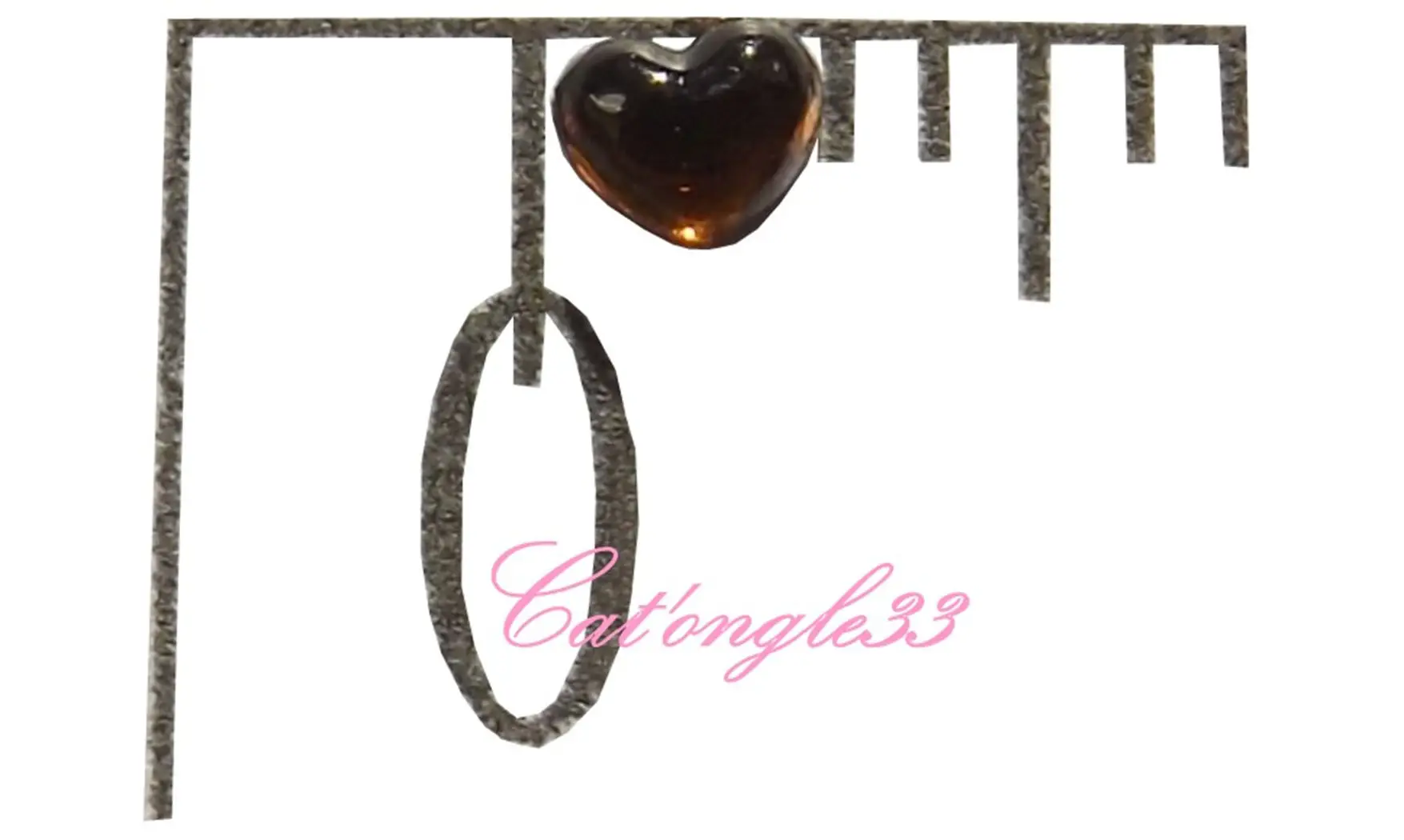 Strass coeur marron