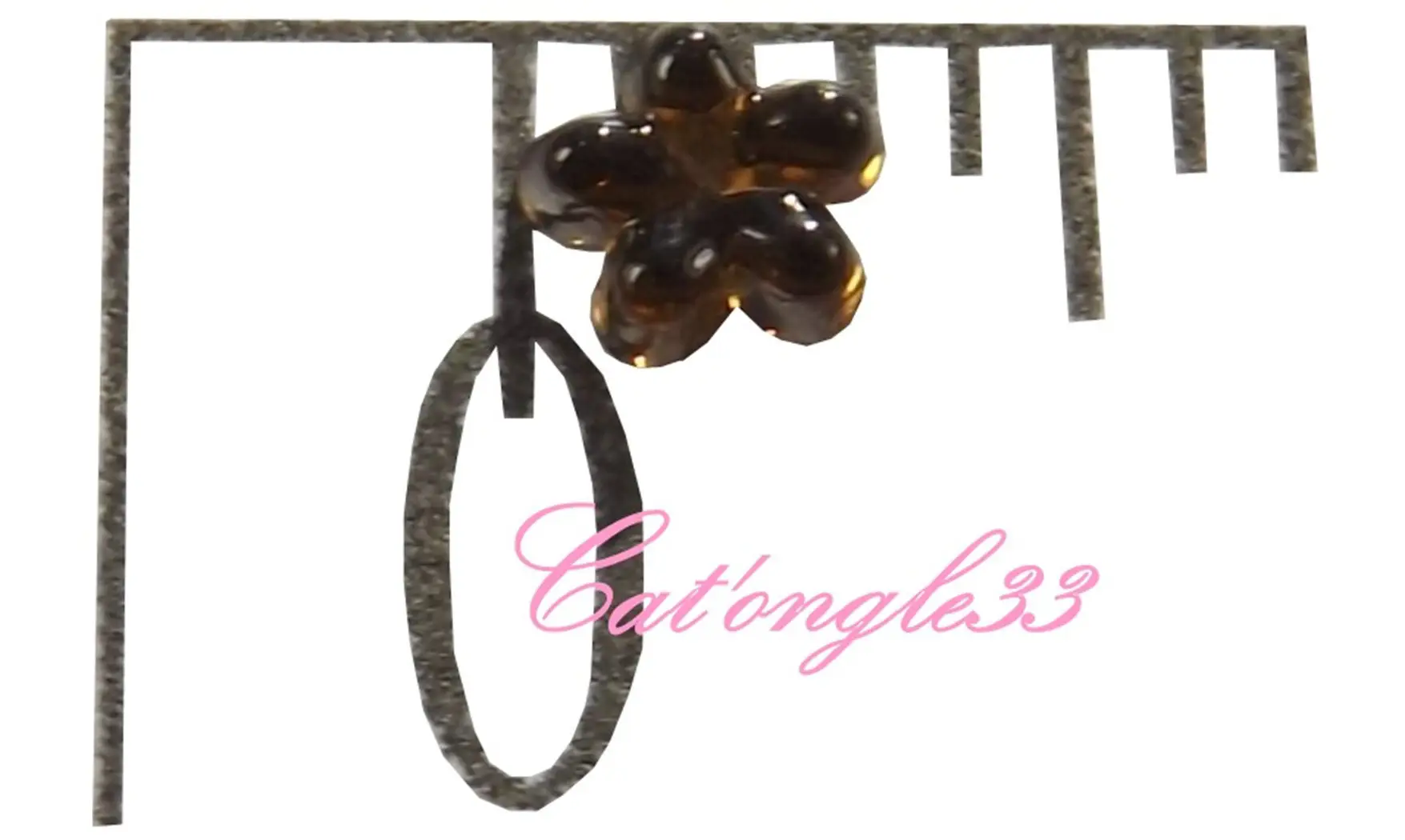 Strass fleurs marron