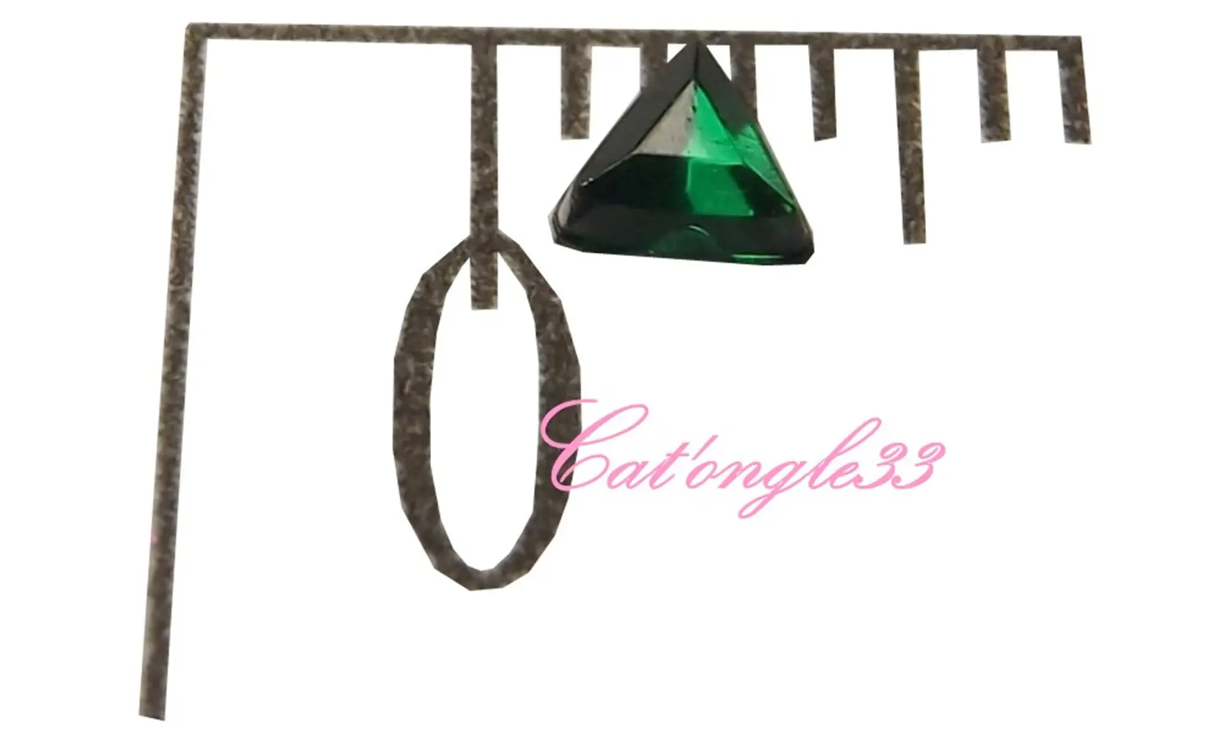 Strass triangle vert sapin 3mm