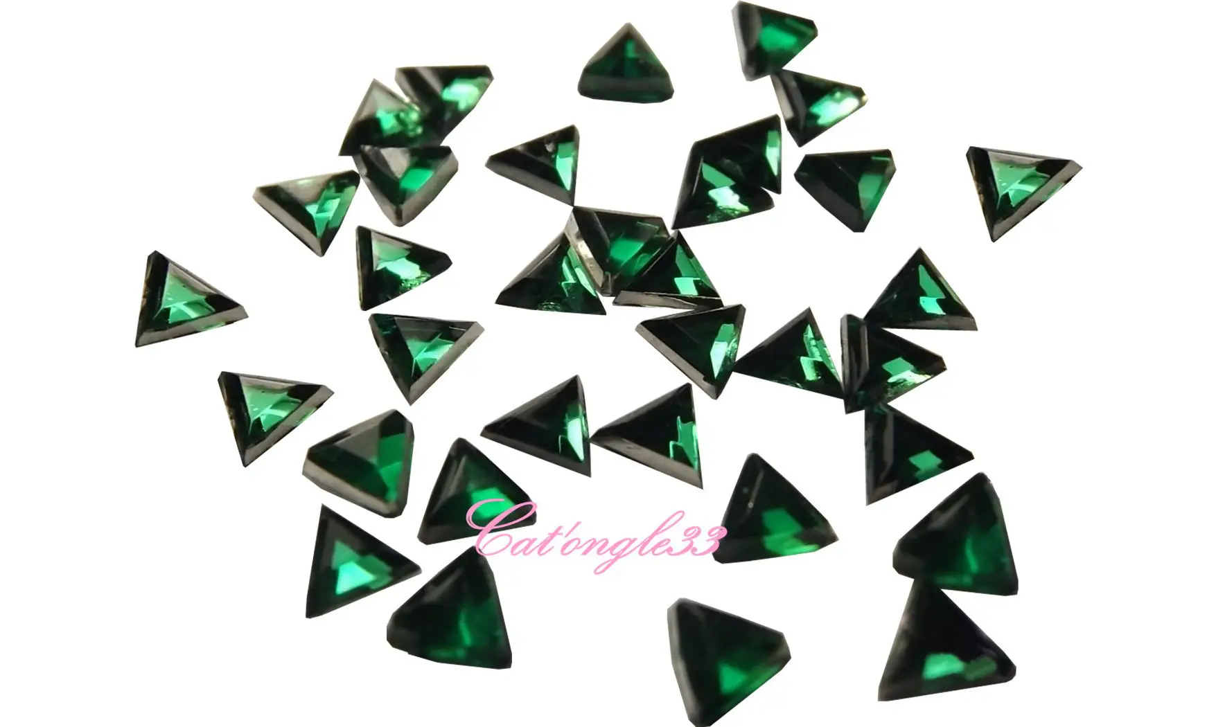 Strass triangle vert sapin 3mm