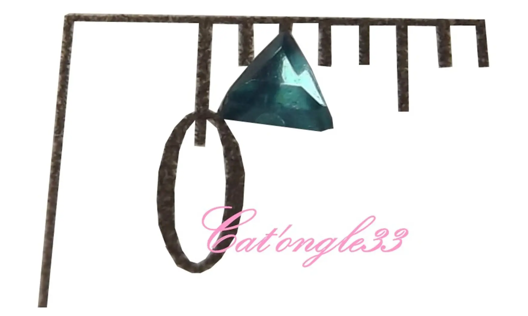 Strass triangle turquoise 3mm