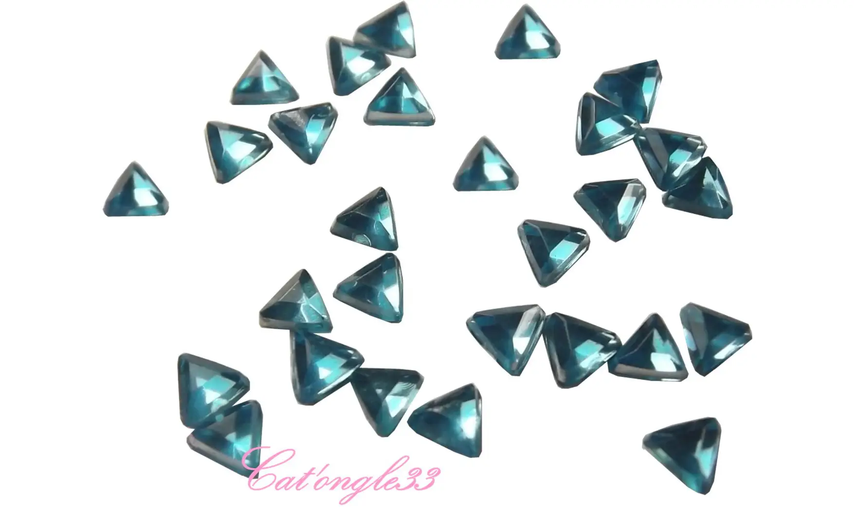 Strass triangle turquoise 3mm