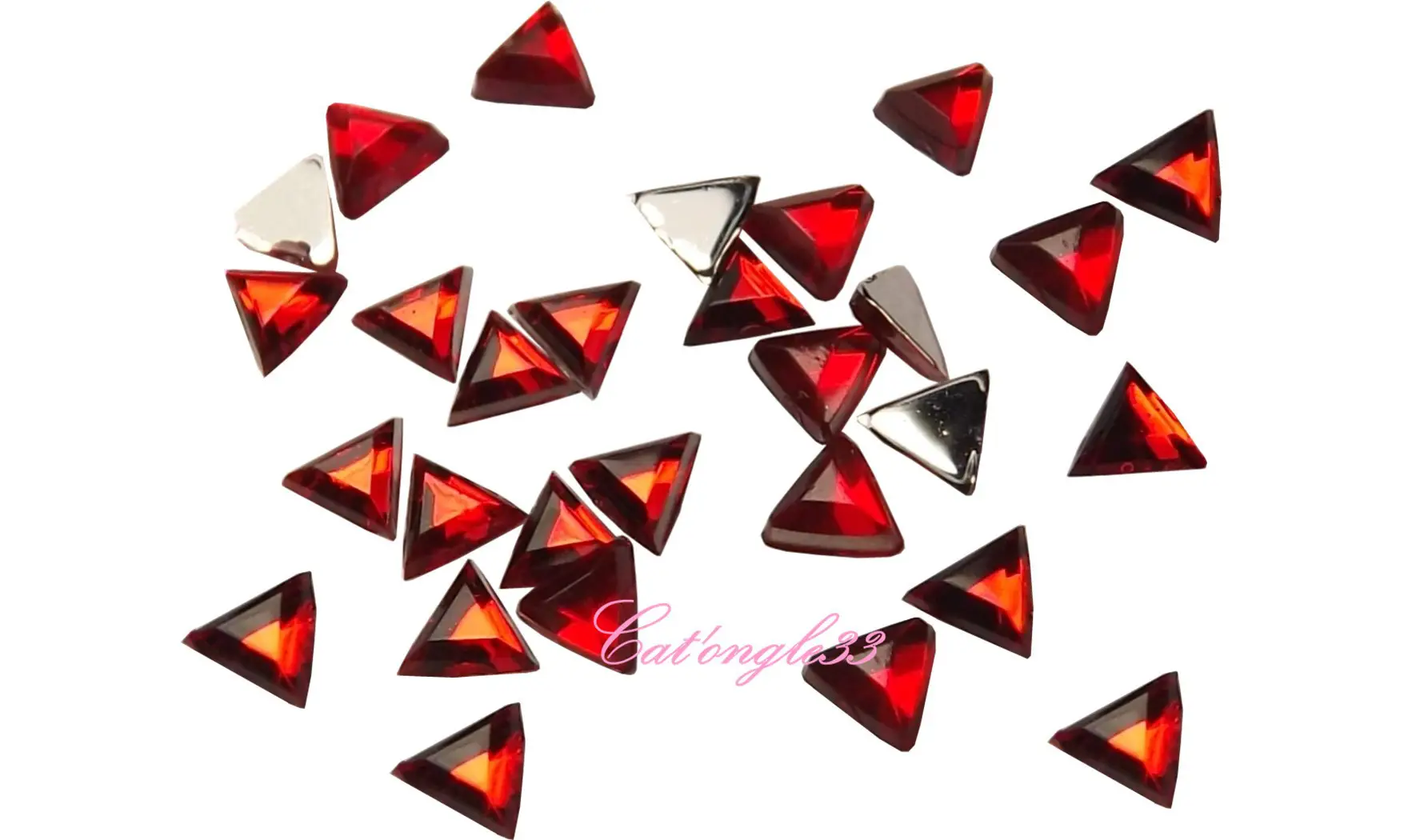 Strass triangle rouge 3mm