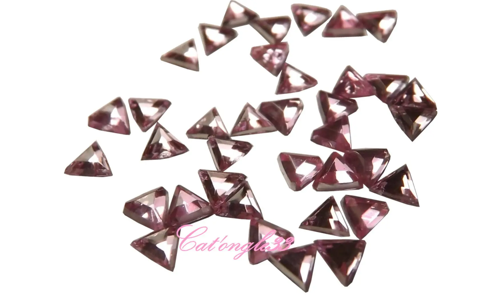 Strass triangle rose clair 3mm