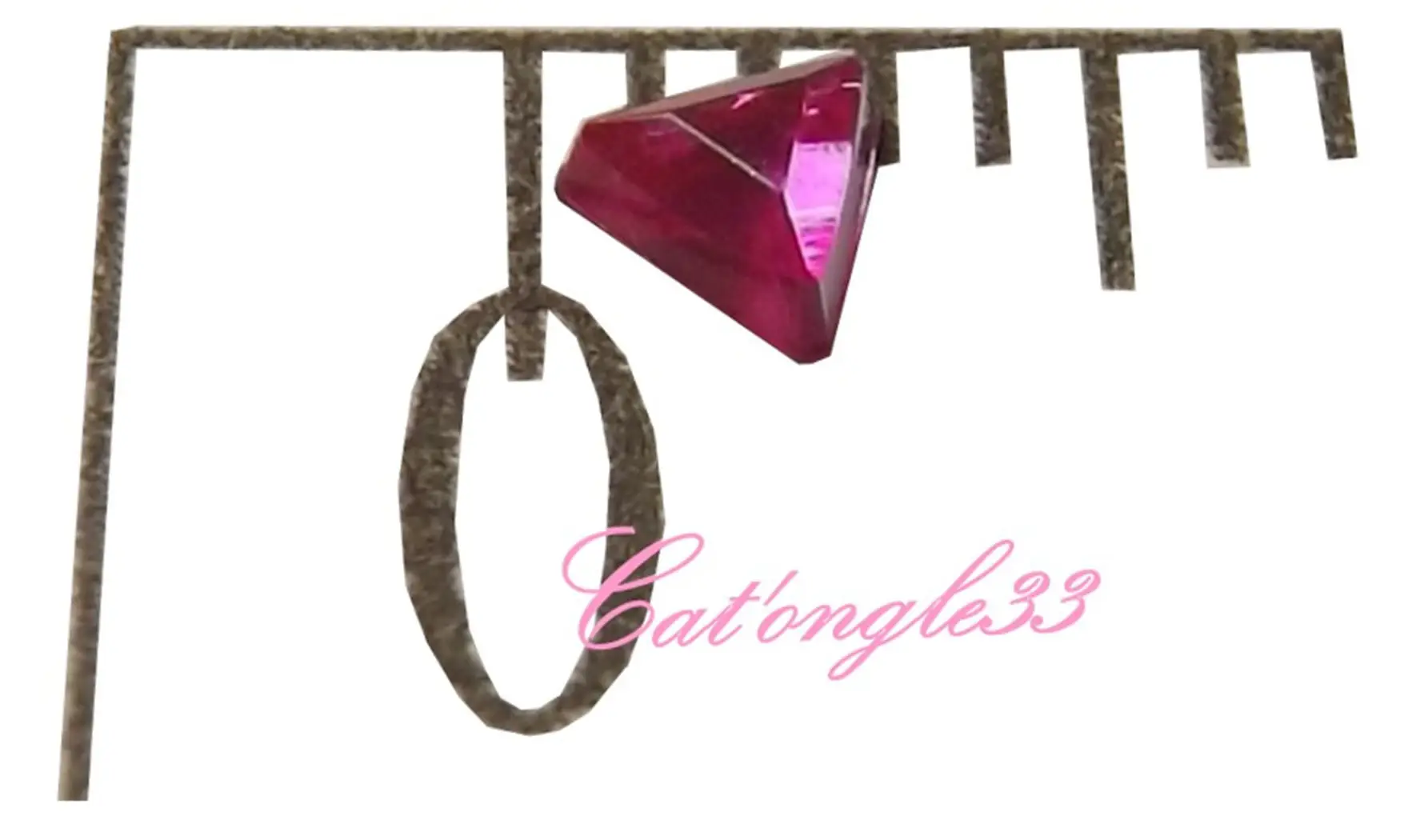 Strass triangle rose 3mm
