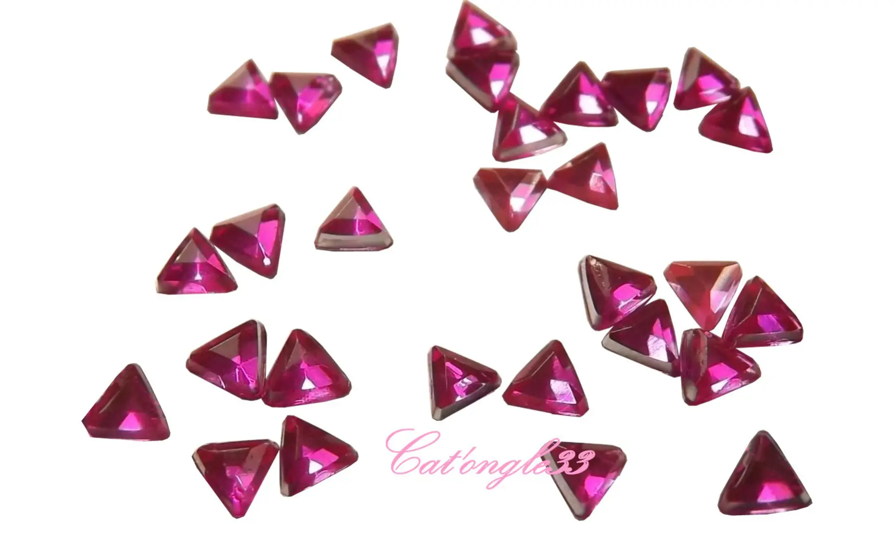 Strass triangle rose 3mm