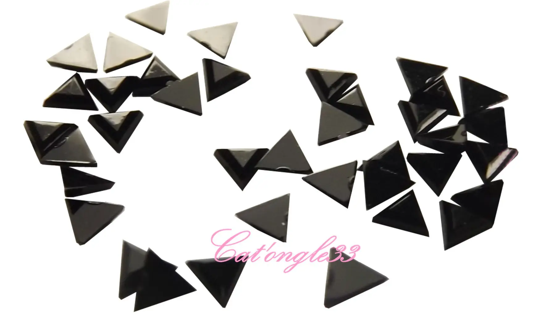 Strass triangle noir 3mm