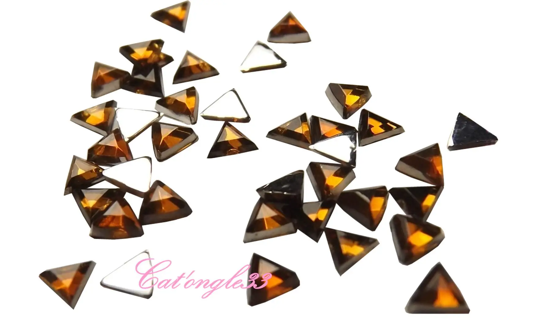 Strass triangle marron 3mm