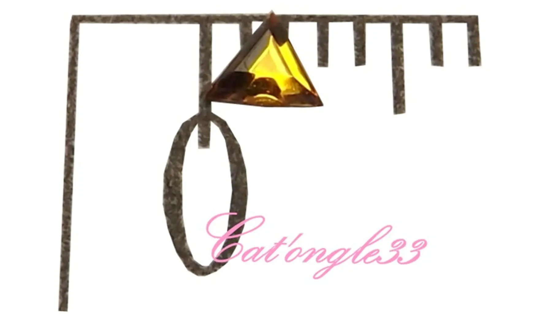 Strass triangle jaune 3mm