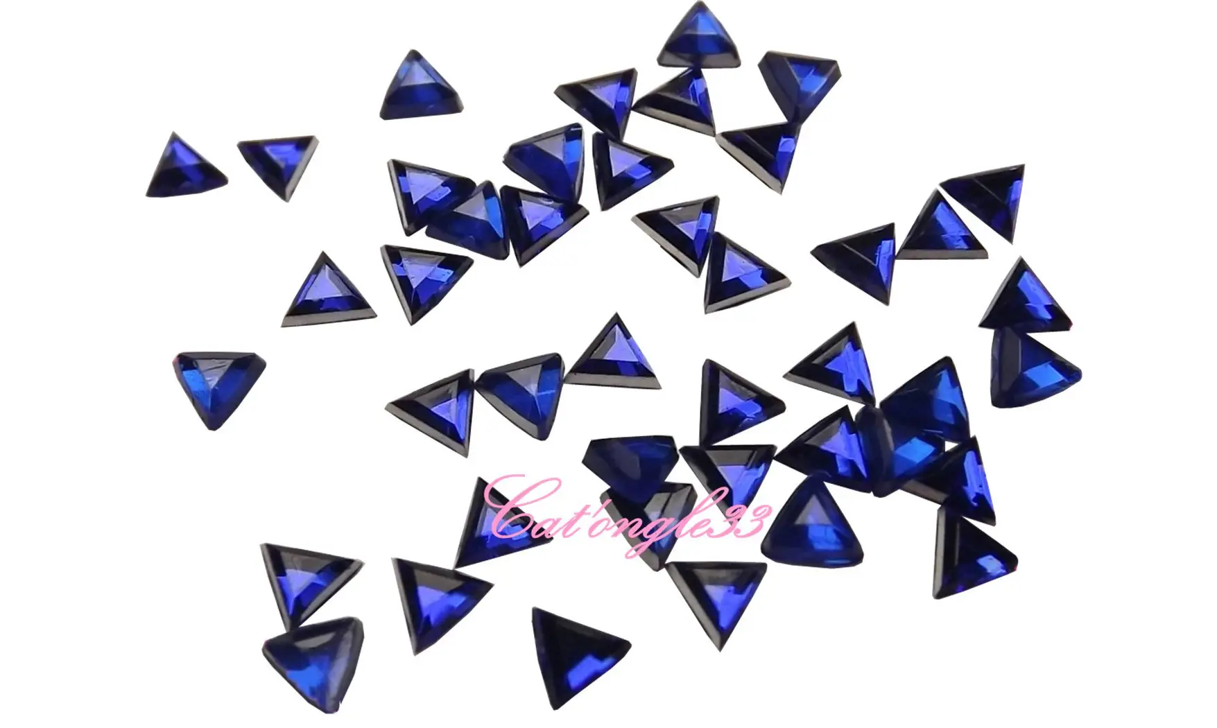 Strass triangle bleu roi 3mm