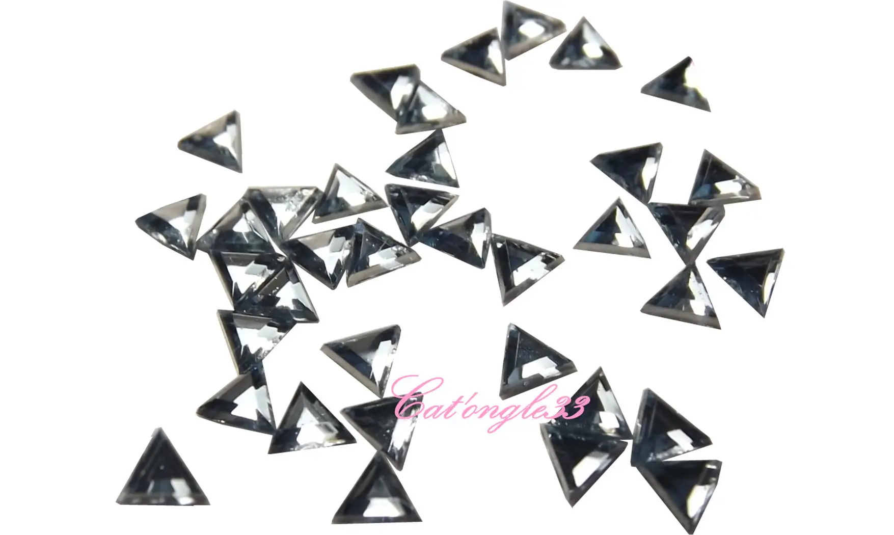 Strass triangle bleu clair 3mm