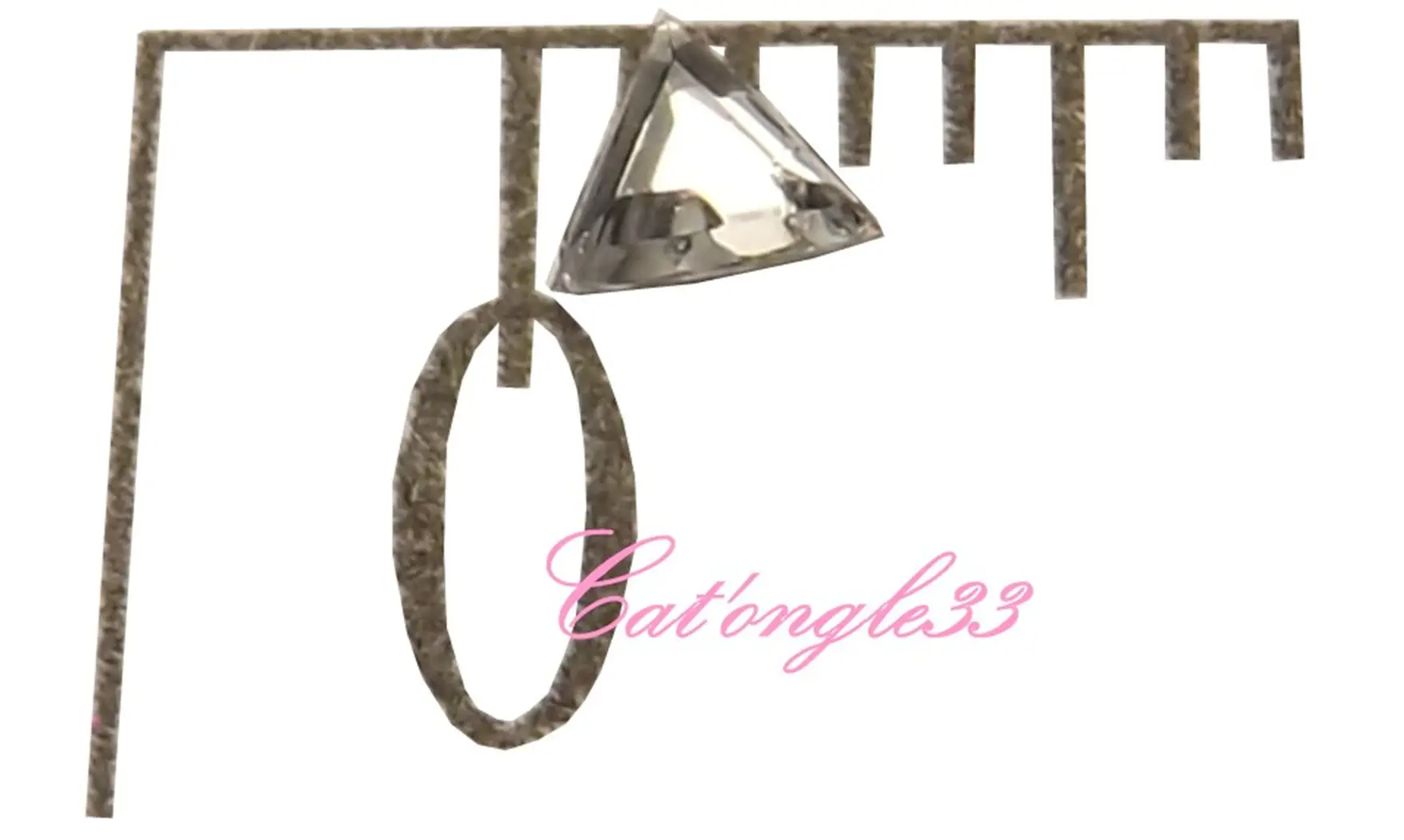 Strass triangle argent 3mm