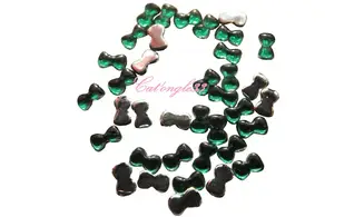 Strass noeud vert sapin