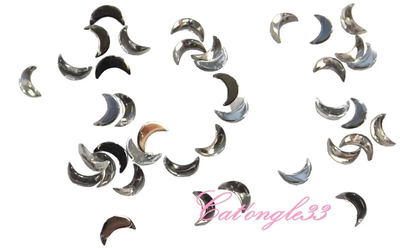 Strass lune argent