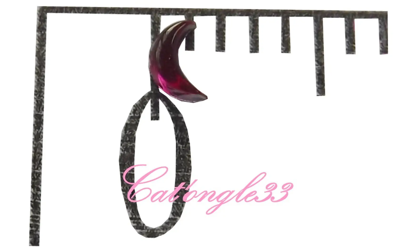 Strass lune fuchsia